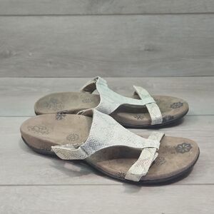 Orthoheel By Vionic Women Molly Leather Textured Sandals Slide Shoes Sz 8